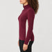 Voss Zipup Sweater in Burgundy — 05 model side