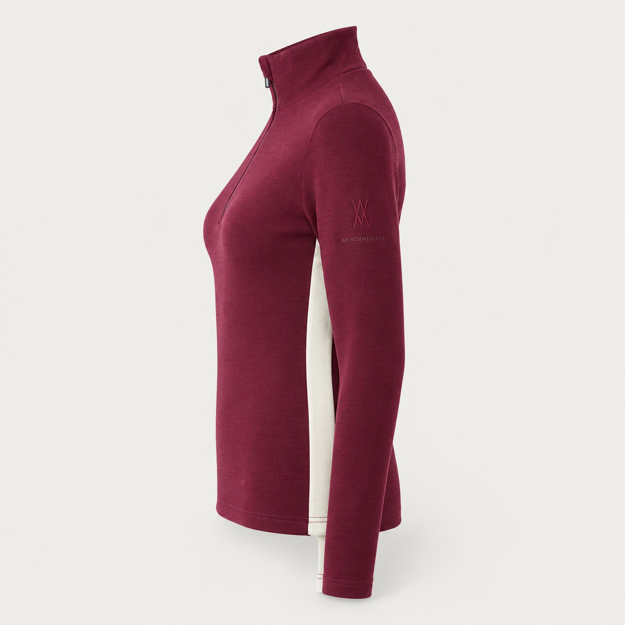 Voss Zipup Sweater in Burgundy — 06 side