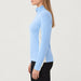 Voss Zipup Sweater in Light blue — 05 model side