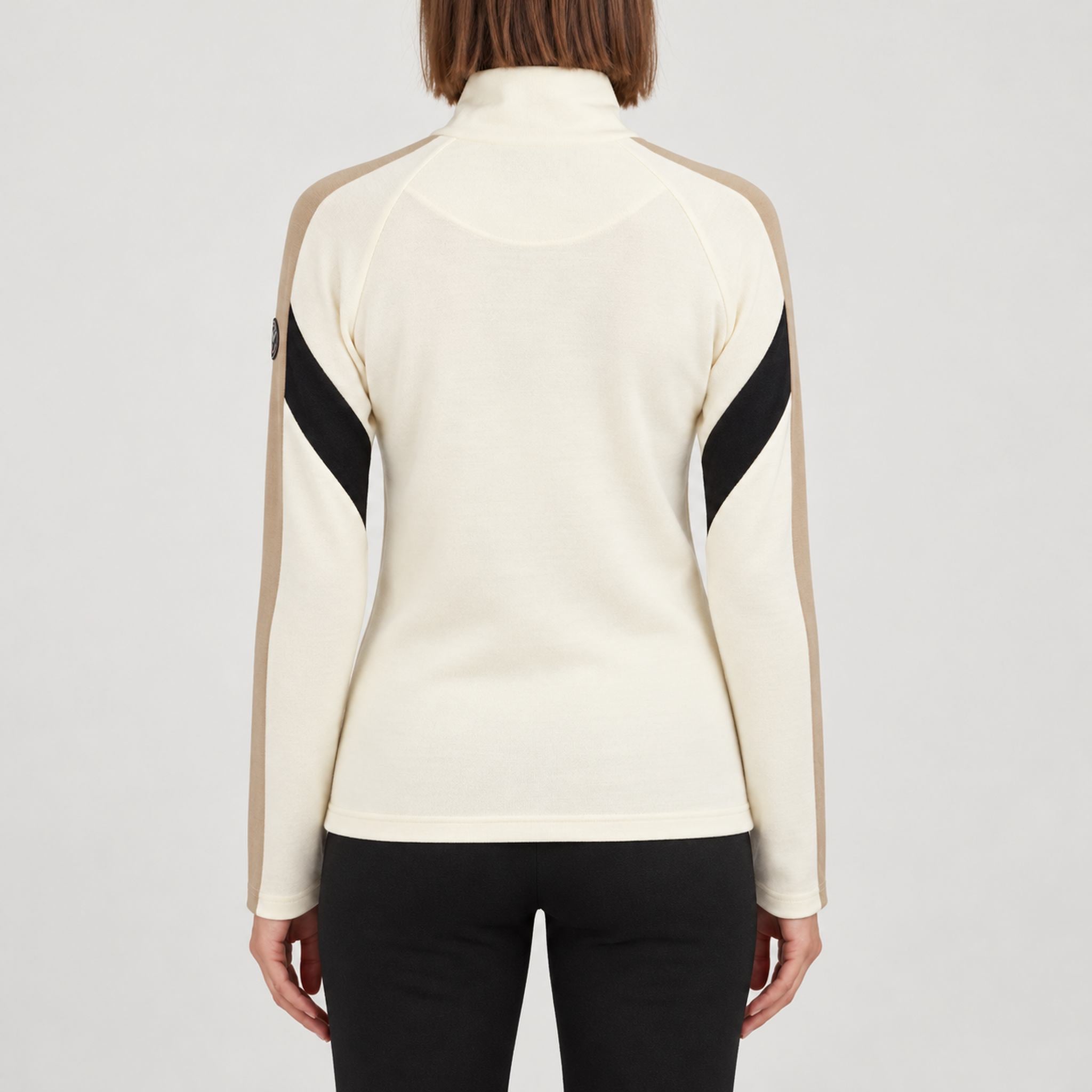 Zermatt Zipup Sweater in Off White — 04 model back