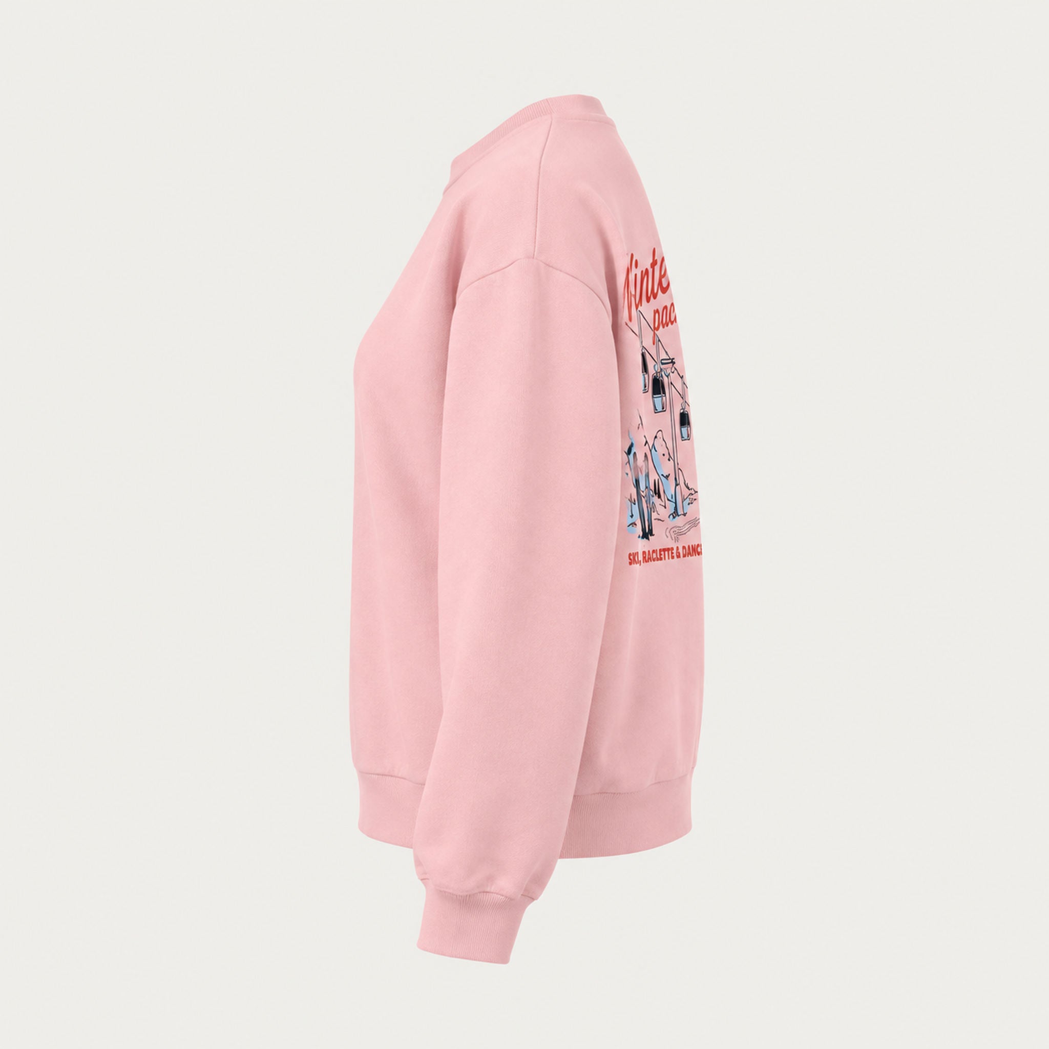 French Disorder women Winter Pack Sweater in Light Pink - product side | London Ski Co
