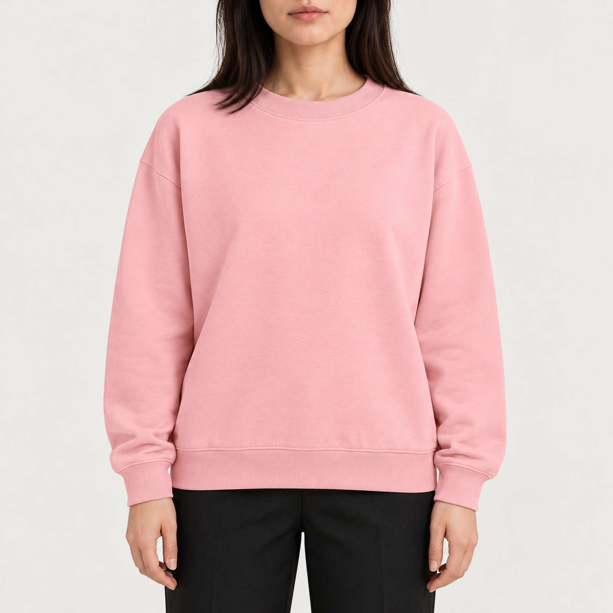 French Disorder women Winter Pack Sweater in Light Pink - model front | London Ski Co