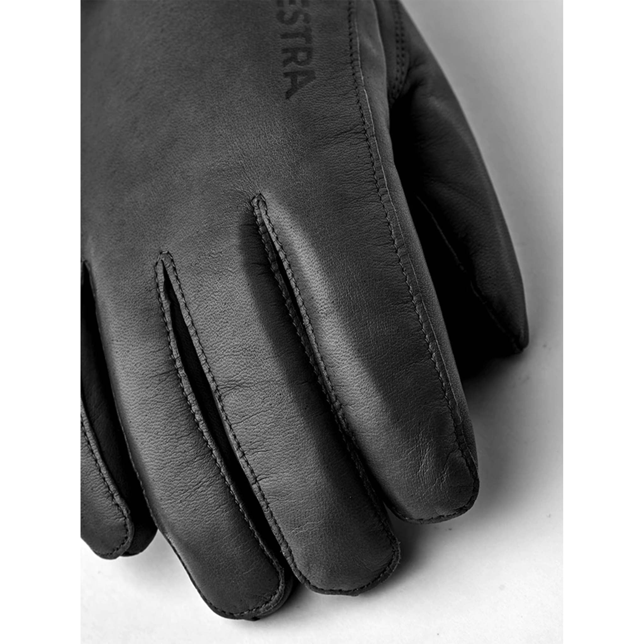 Leather Swiss Wool Classic Gloves in Black