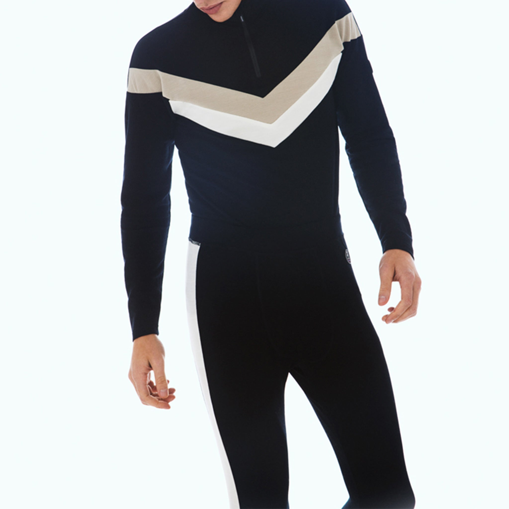 Voss Colblock Sweater in Black