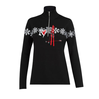 Luna Half Zip Sweater in Black by Newland London Ski Co London