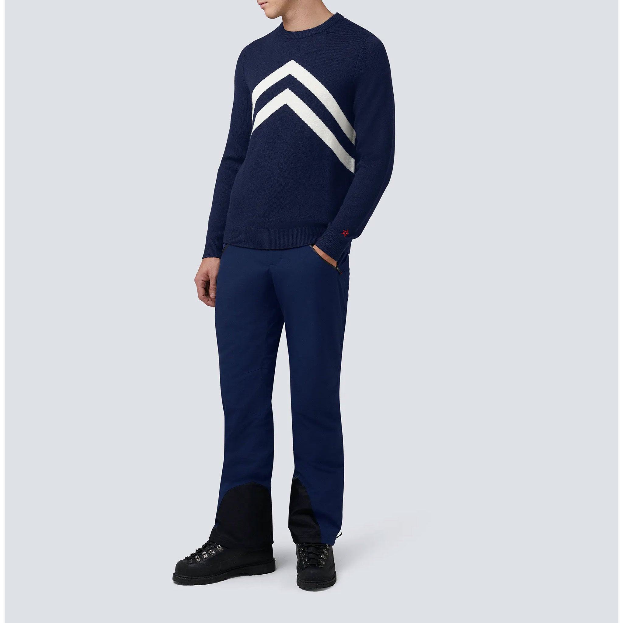 Chevron Stripe Sweater in Navy