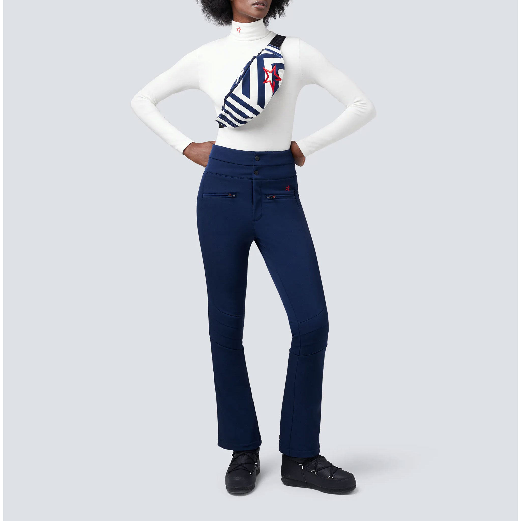Aurora High Waist Flare Pant in Navy
