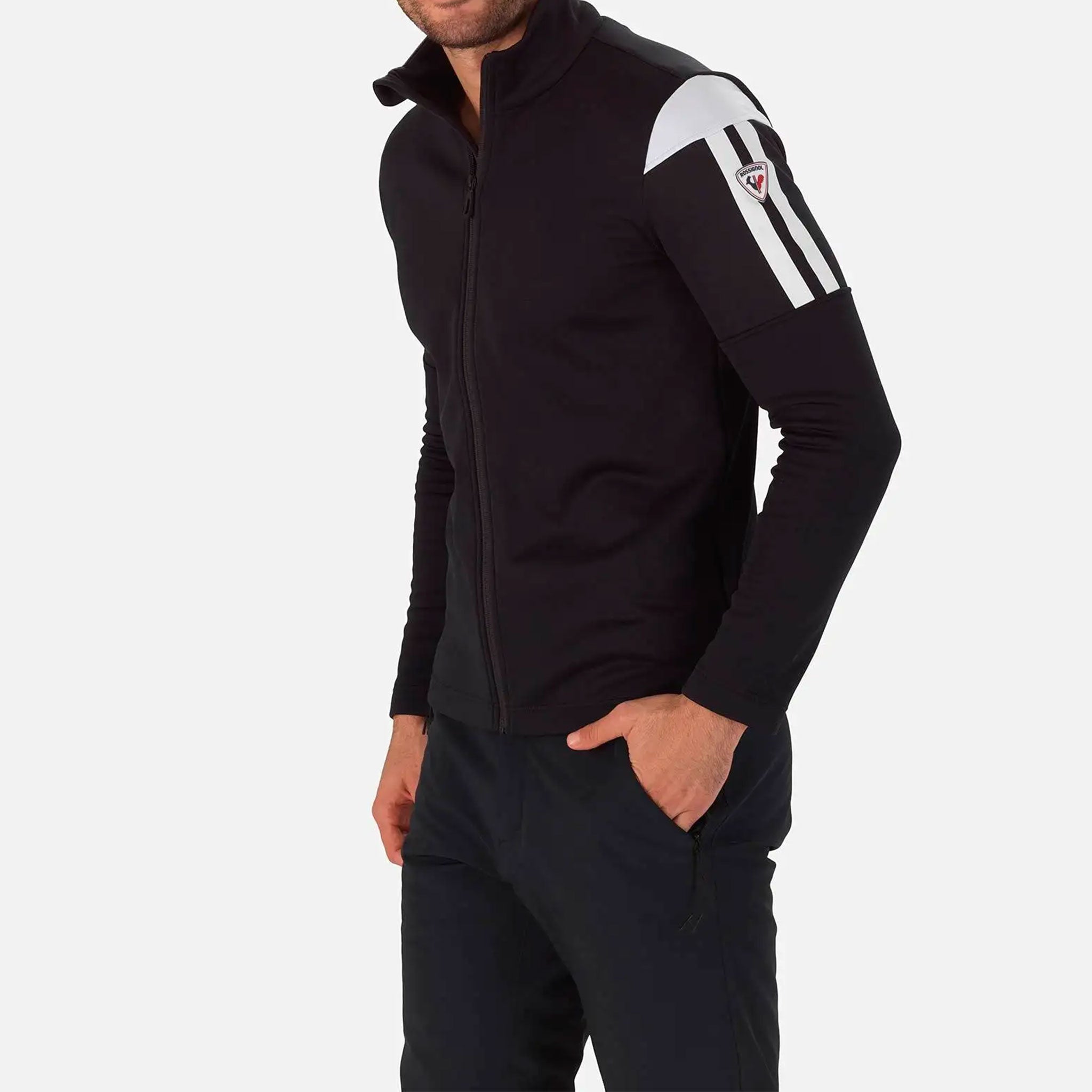 Aerial Full Zip Midlayer in Black