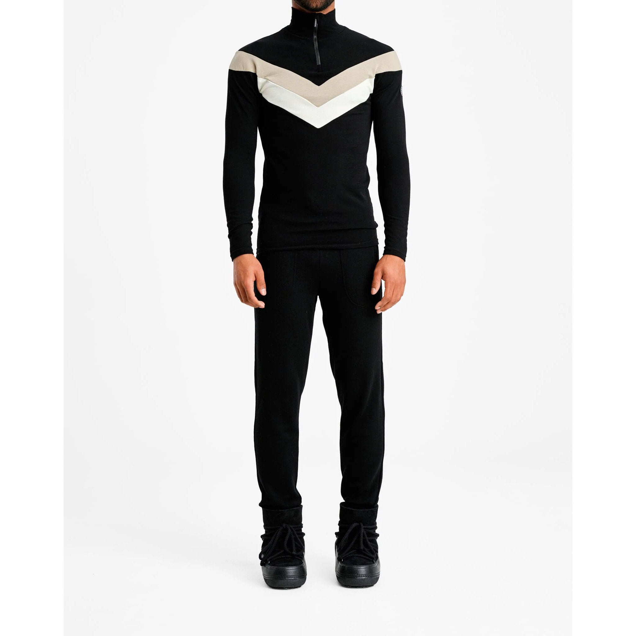 Voss Colblock Sweater in Black