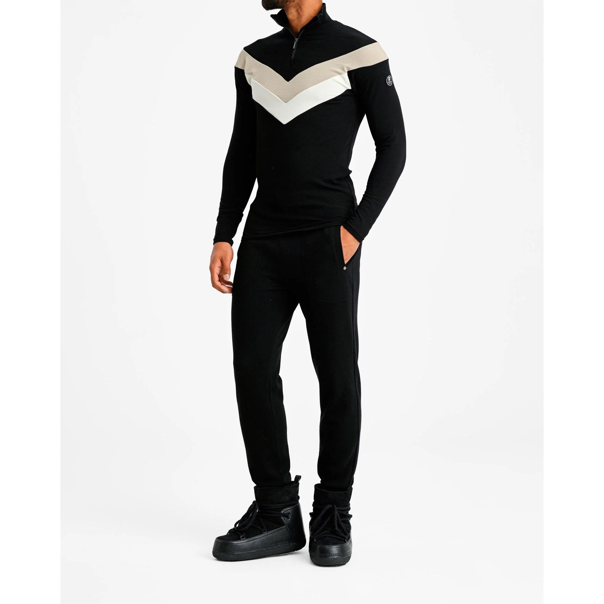 Voss Colblock Sweater in Black