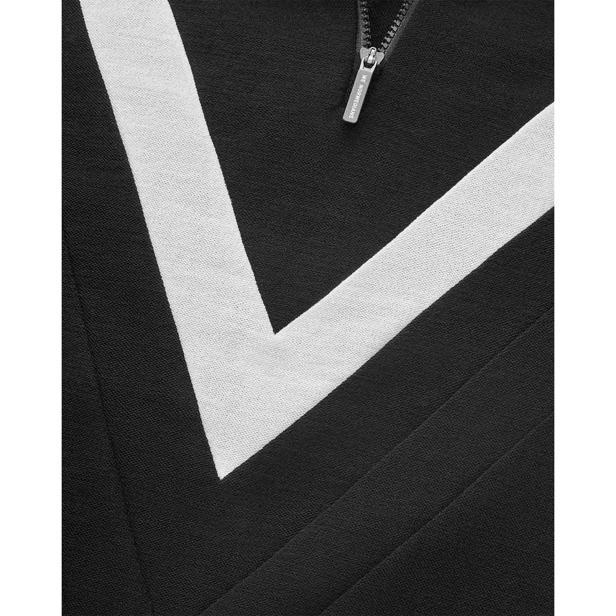 Voss Chevron Zip Up Sweater in Black