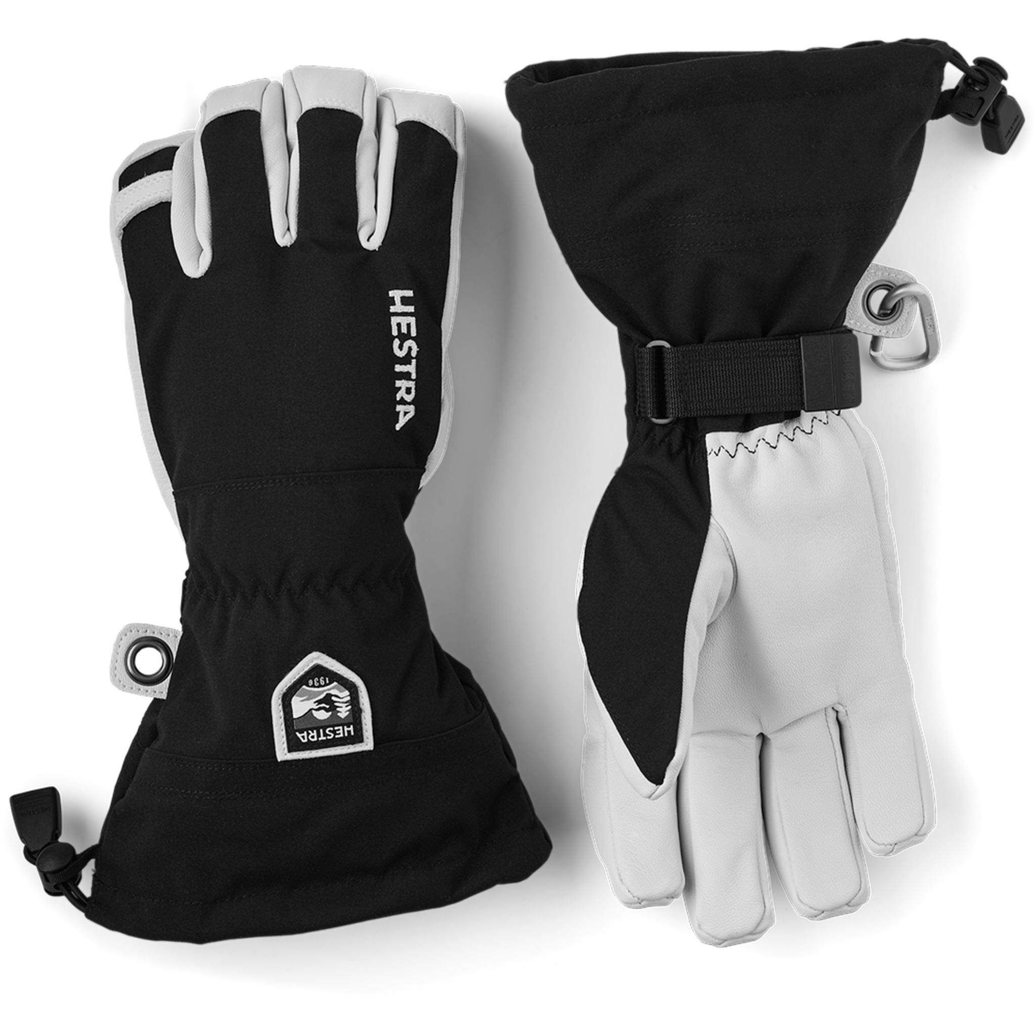 Army Leather Heli Ski Gloves in Black by Hestra London Ski Co