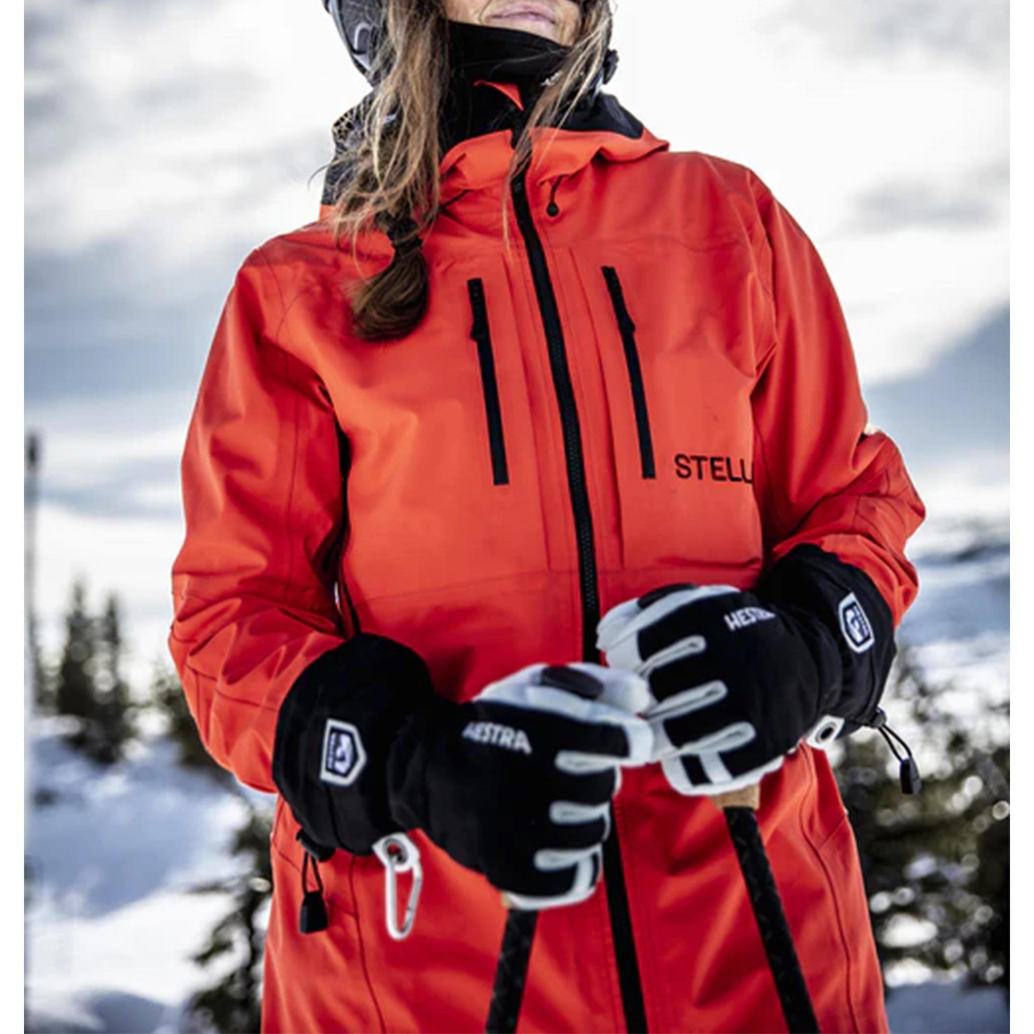 Army Leather Heli Ski Gloves in Black