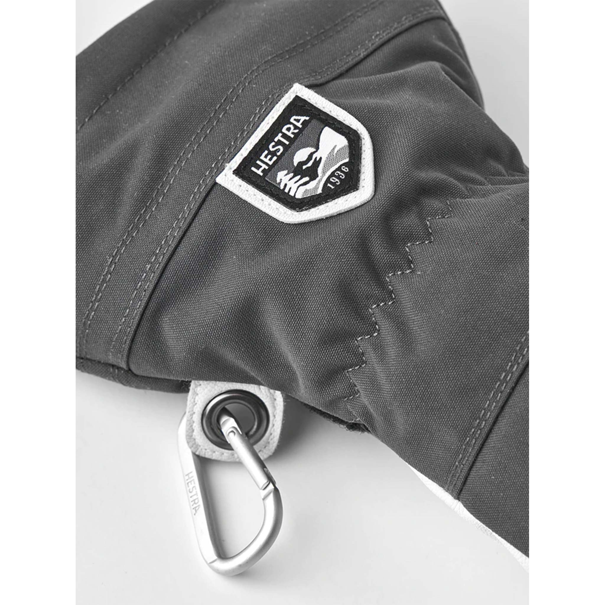 Army Leather Heli Ski Gloves in Grey