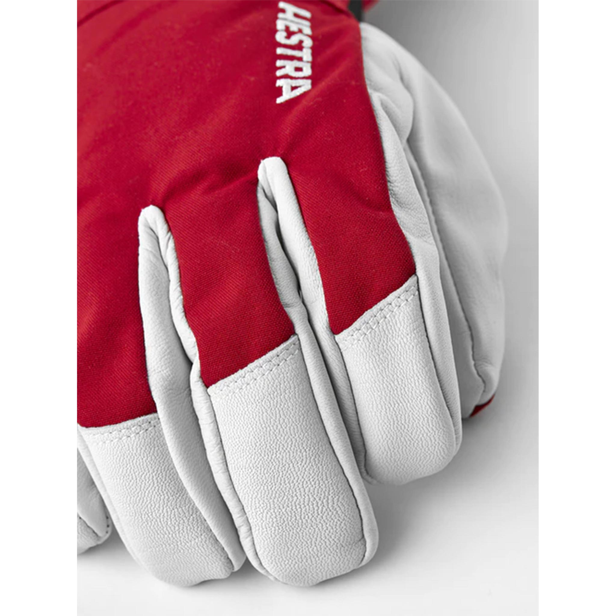 Army Leather Heli Ski Gloves in Red - London Ski Co.
