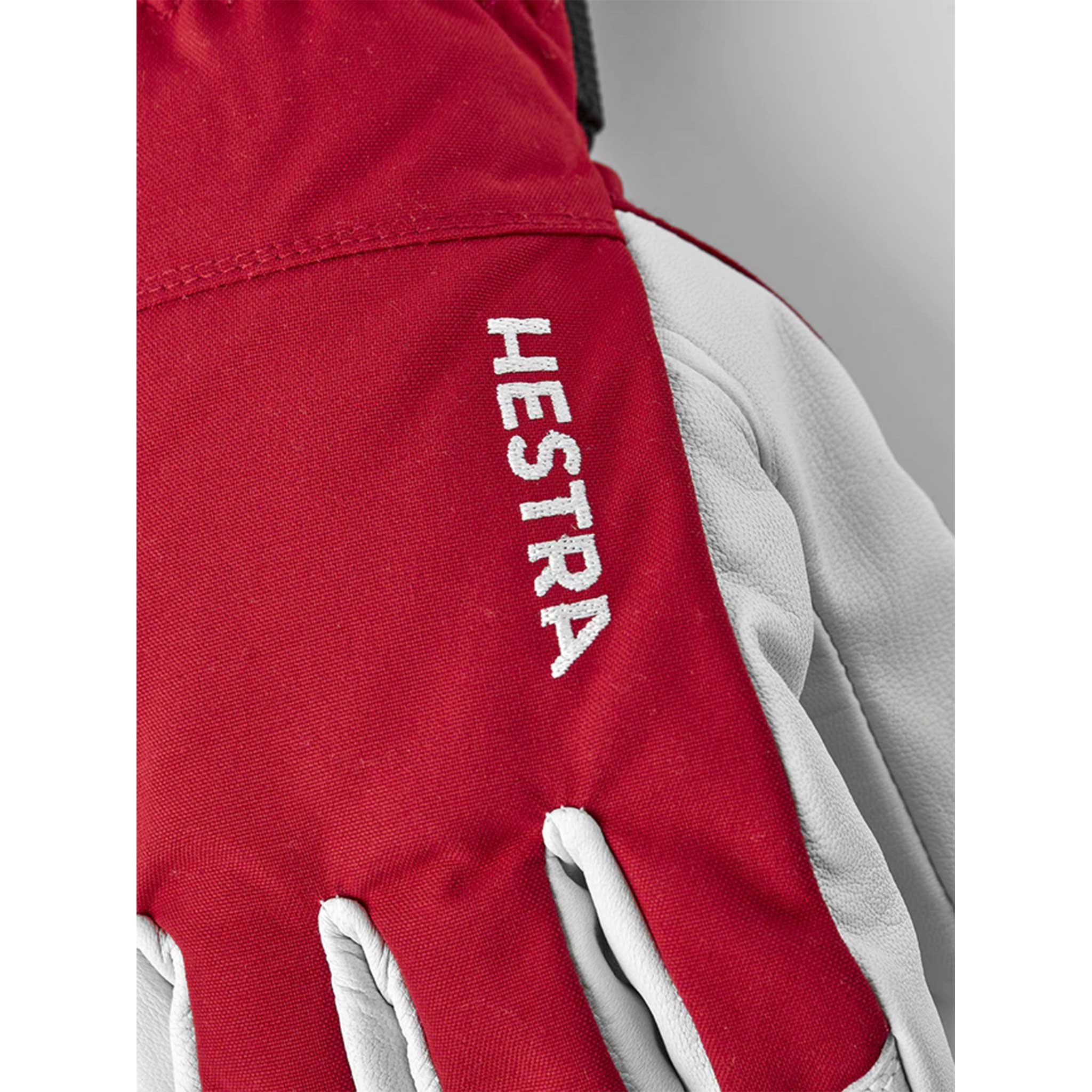 Army Leather Heli Ski Gloves in Red - London Ski Co.
